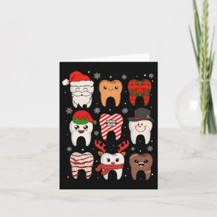 Funny Dental Christmas Teeth Cute Xmas Dentist Squ Card