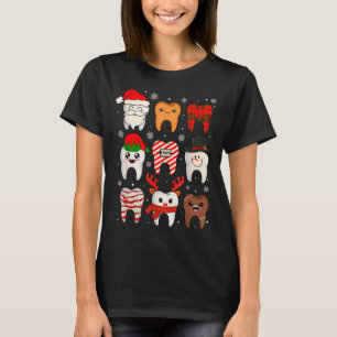 Funny Dental Christmas Teeth Cute Xmas Dentist Squ T-Shirt