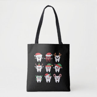 Funny Dental Christmas Teeth Cute Xmas Dentist Tote Bag