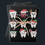 Funny Dental Christmas Teeth Cute Xmas Dentist  Wrapping Paper Sheet<br><div class="desc">Funny Dental Christmas Teeth Cute Xmas Dentist Squad Crew</div>