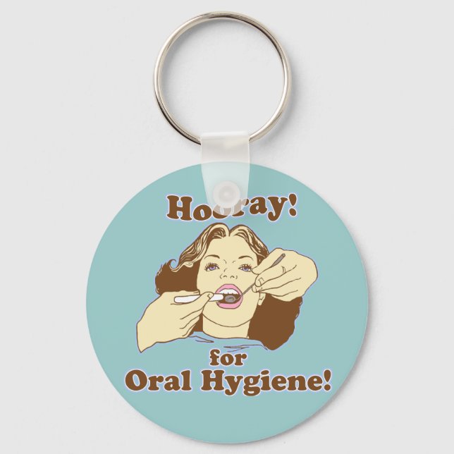 Funny Dental Hygienist Keychain (Front)