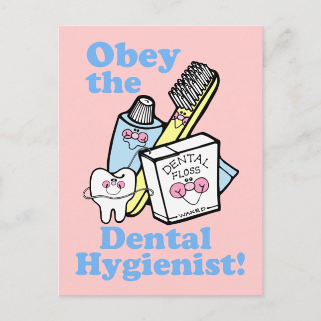 Funny Dental Hygienist Postcard (Front)