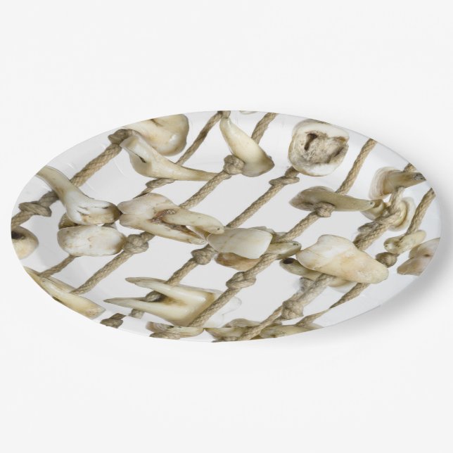 Funny Dental Photography Extracted Teeth Dentist Paper Plate (Angled)