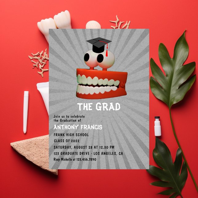 Funny Dentist Graduation Party Invitation (Creator Uploaded)