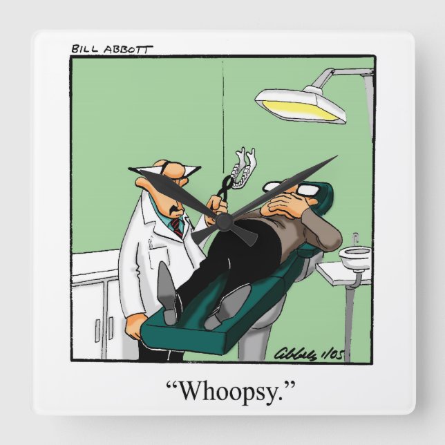 Funny Dentist Humour Wall Clock (Front)