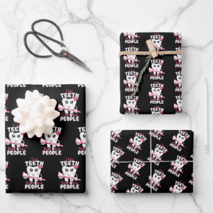 Funny Dentist - Like Teeth Better than People Wrapping Paper Sheet