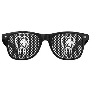 Funny Dentist   Lucky Clover Teeth Retro Sunglasses