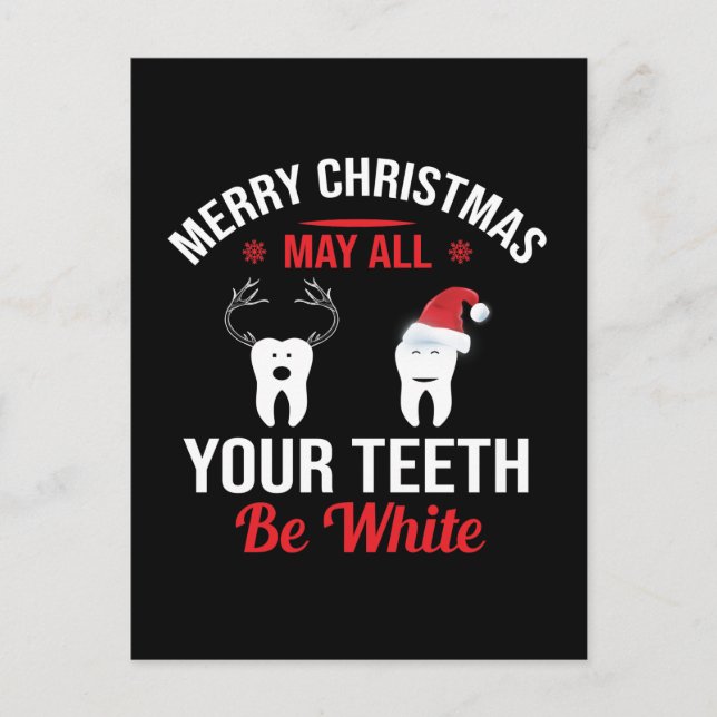 Funny Dentist office Christmas Holiday Postcard (Front)