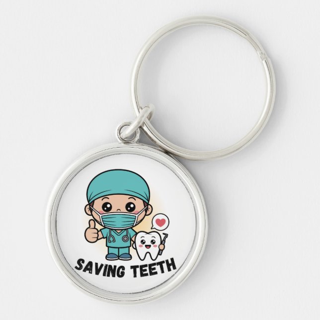 FUNNY DENTIST : SAVING TEETH KEY CHAIN (Front)
