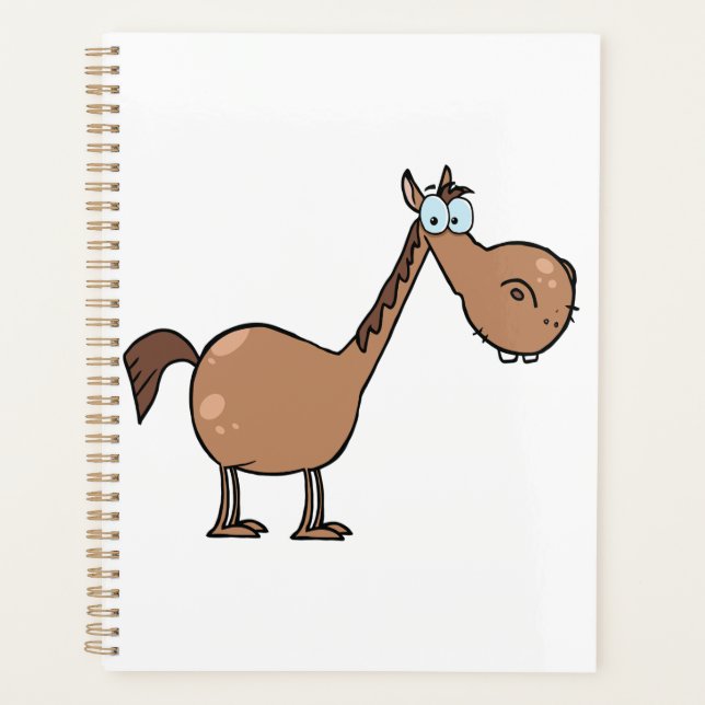 Funny Derpy Horse Silly Brown Stallion Planner (Front)