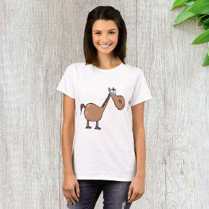 Funny Derpy Horse Silly Brown Stallion T-Shirt
