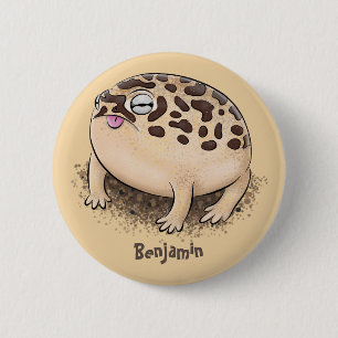 Funny desert rain frog cartoon illustration 2 inch round button