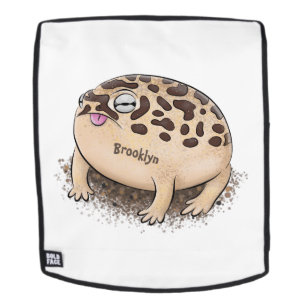 Funny desert rain frog cartoon illustration backpack