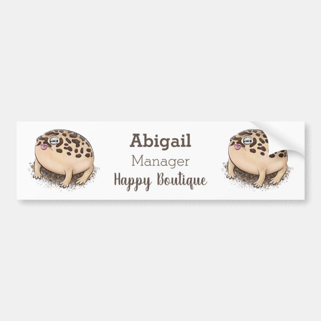 Funny desert rain frog cartoon illustration bumper sticker (Front)