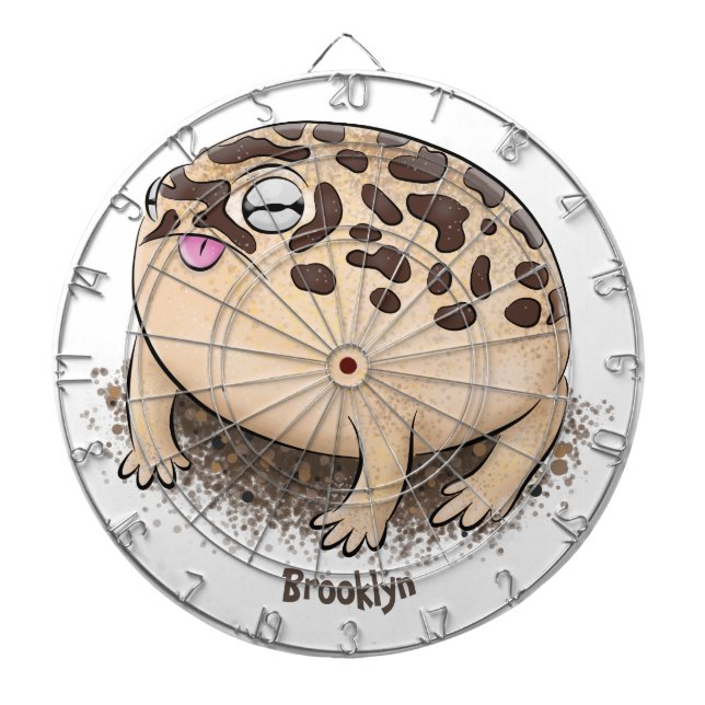 Funny desert rain frog cartoon illustration dartboard (Front)