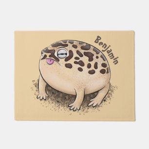 Funny desert rain frog cartoon illustration doormat