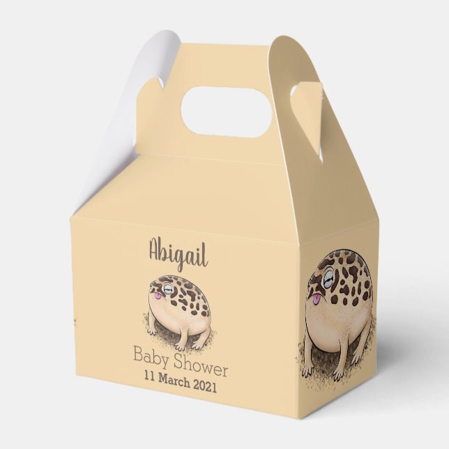 Funny desert rain frog cartoon illustration favor box (Front Side)