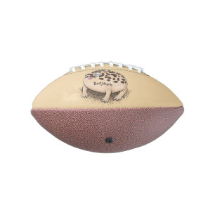 Funny desert rain frog cartoon illustration football