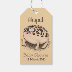 Funny desert rain frog cartoon illustration gift tags