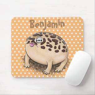 Funny desert rain frog cartoon illustration mouse pad