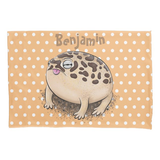 Funny desert rain frog cartoon illustration pillowcase (Front)