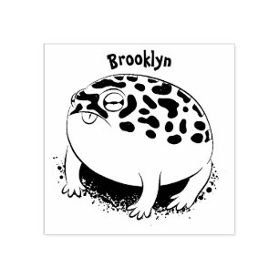 Funny desert rain frog cartoon illustration rubber stamp