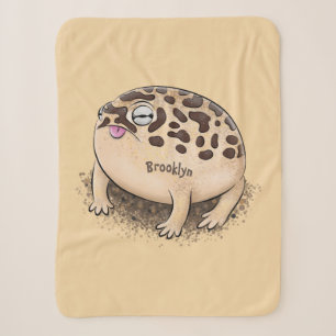 Funny desert rain frog cartoon illustration  sherpa blanket