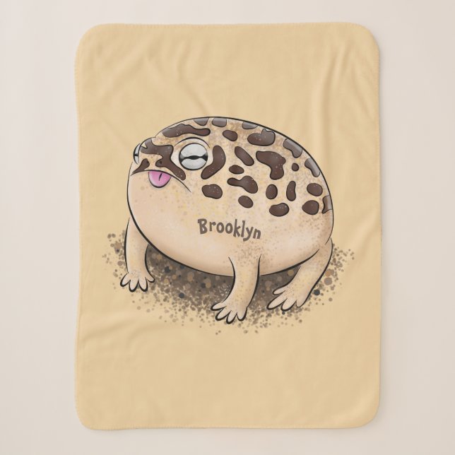 Funny desert rain frog cartoon illustration  sherpa blanket (Front)