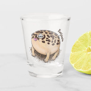 Funny desert rain frog cartoon illustration  shot glass