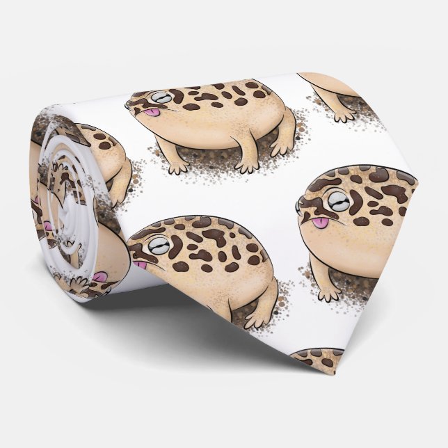 Funny desert rain frog cartoon illustration tie (Rolled)