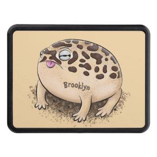 Funny desert rain frog cartoon illustration trailer hitch cover
