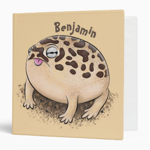 Funny desert rain frog cartoon personalized binder