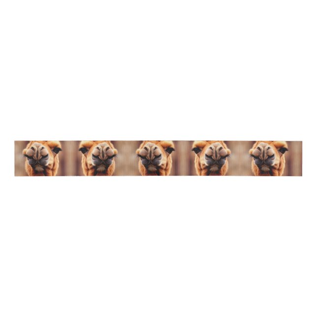 funny desert theme camel all over print grosgrain ribbon (Front)