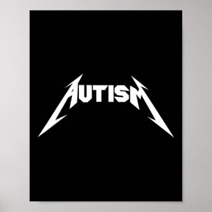 Funny Design Autism Skeleton Meme Metal Rock For M Poster