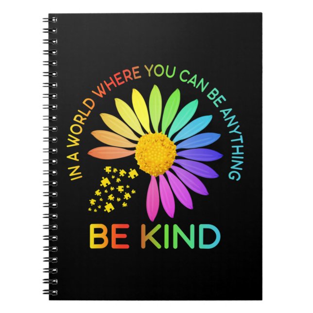 Funny Design Be Kind Sunflower Mom Women Puzzle Pi Notebook (Front)