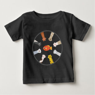Funny Design Cats Game To Catch Fish  Baby T-Shirt