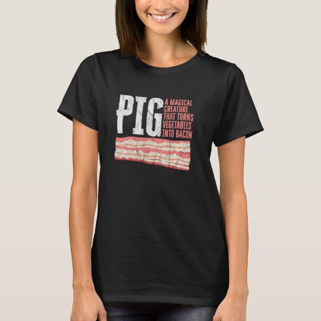 Funny Design For Bacon  Turns Vegetables Into Baco T-Shirt (Front)
