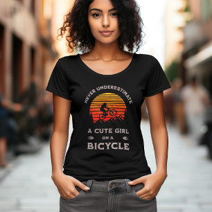 Funny design for girl mountain biker cycling T-Shirt