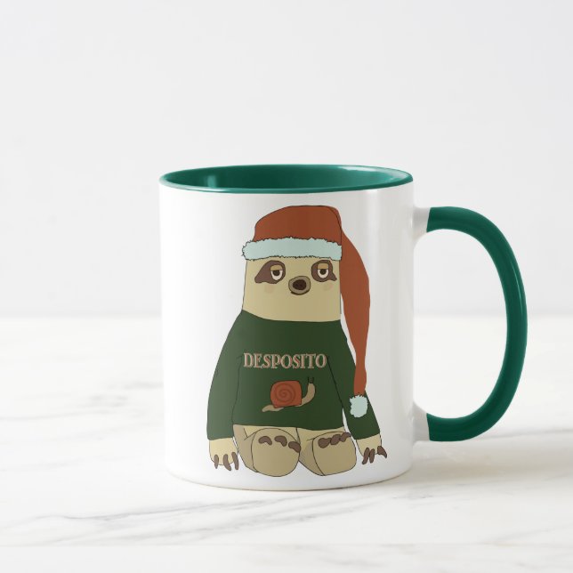 Funny Desposito Christmas Sweater Sloth Coffee Mug (Right)
