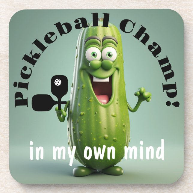 Funny dessous de verre de Pickleball avec corkback (Devant)