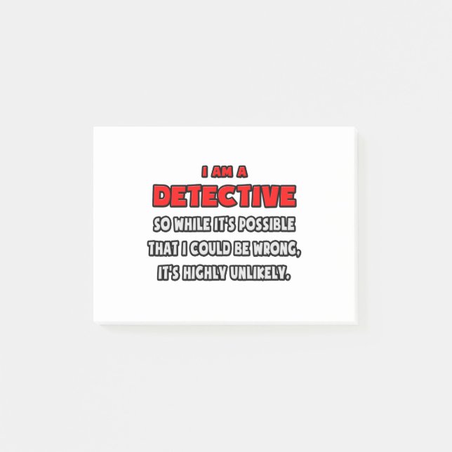Funny Detective .. Highly Unlikely Post-it Notes (Front)