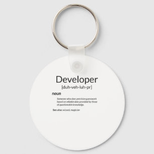 Funny Developers Gift Developer Definition Gift Keychain