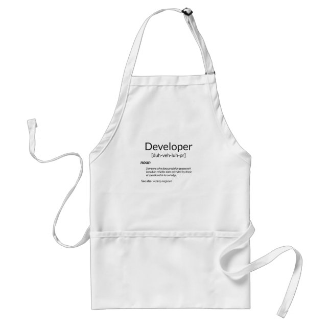 Funny Developers Gift Developer Definition Gift Standard Apron (Front)