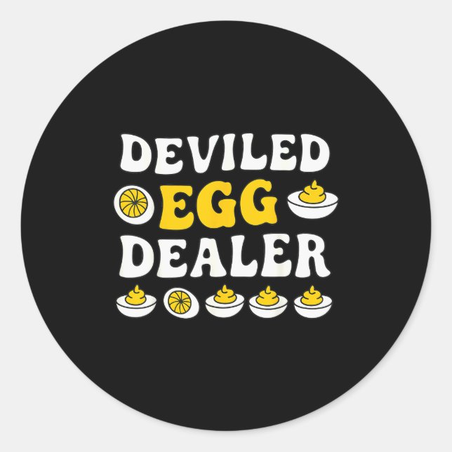 Funny Deviled Egg Er Thanksgiving  Classic Round Sticker (Front)