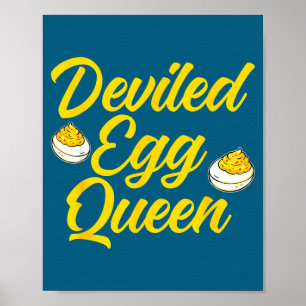 Funny Deviled Egg Queen Retro Kitchen Poster