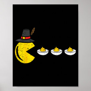 Funny Deviled Eggs Thanksgiving Video Gamer Poster