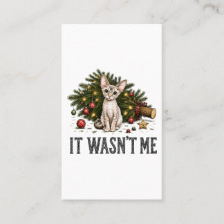 Funny Devon Rex Cats Christmas It Wasn't Me Business Card