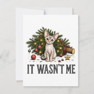 Funny Devon Rex Cats Christmas It Wasn't Me Card