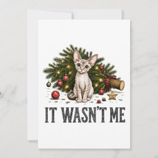 Funny Devon Rex Cats Christmas It Wasn't Me Invitation
