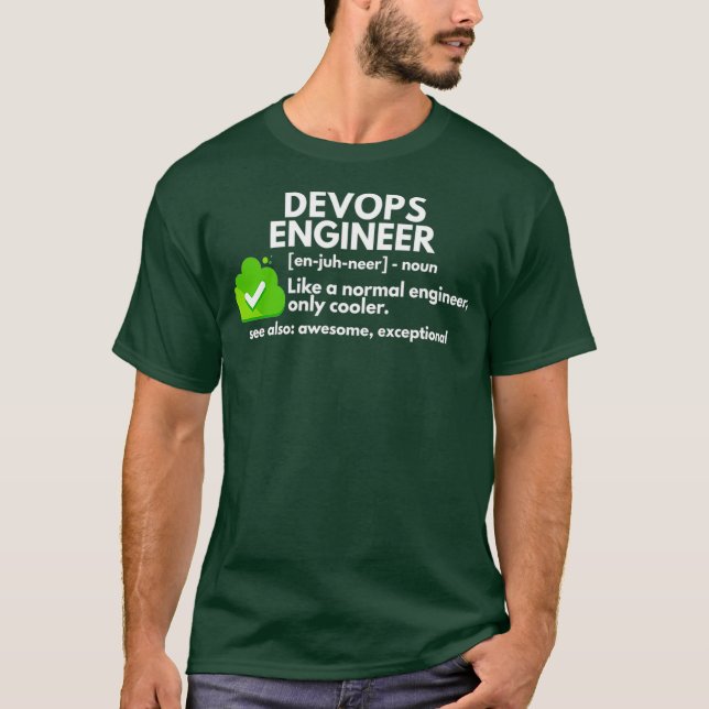 Funny DevOps Engineer Definition Engineering T-Shirt (Front)